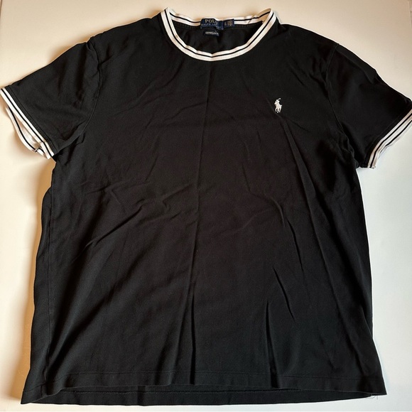 Polo Ralph Lauren Other - Polo Ralph Lauren Men’s T-Shirt XL Black White Trim Custom Slim Fit 100% Cotton